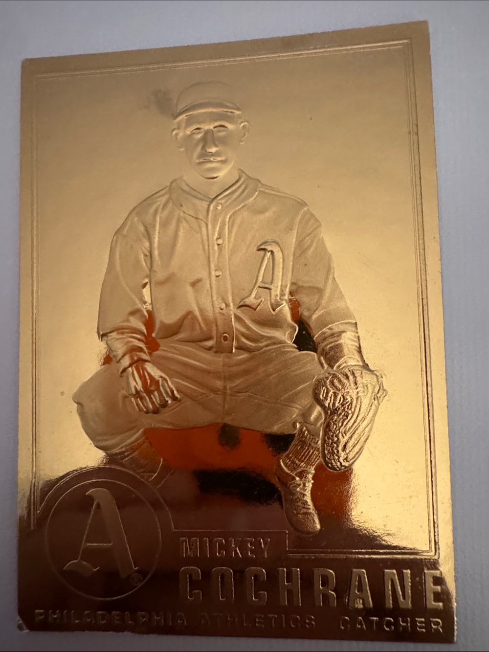 Mickey Cochrane Philadelphia Athletics Gold Foil Baseball Card